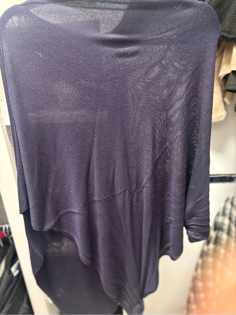 Lightweight Navy Blue Draped Top